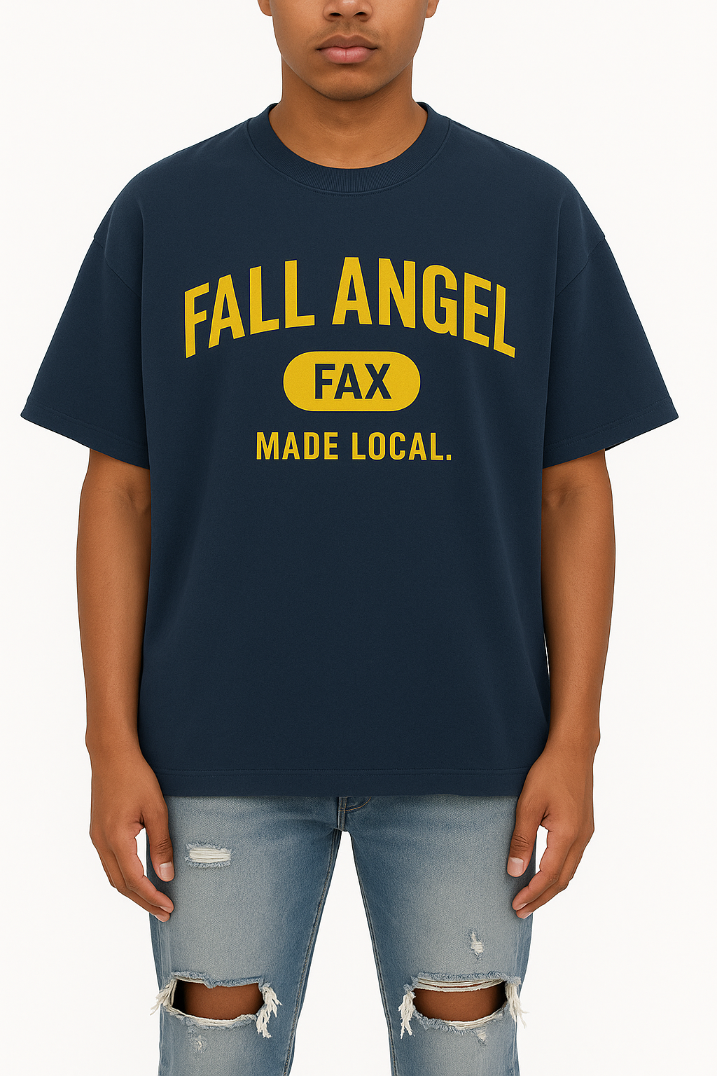 Fall Angel Varsity Tee (Navy)