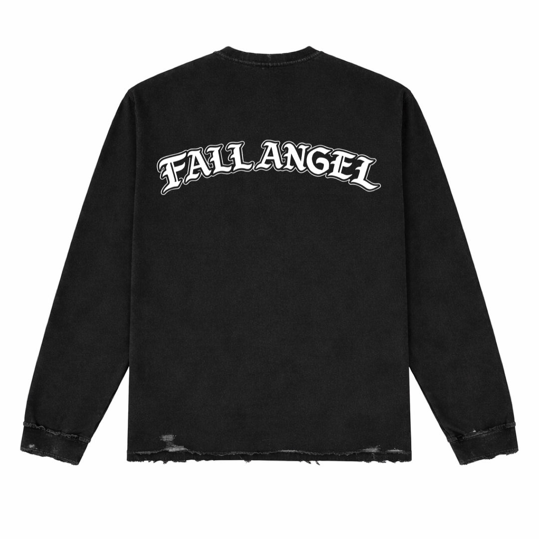 FAX Old English Long-Sleeve Tee (Black)