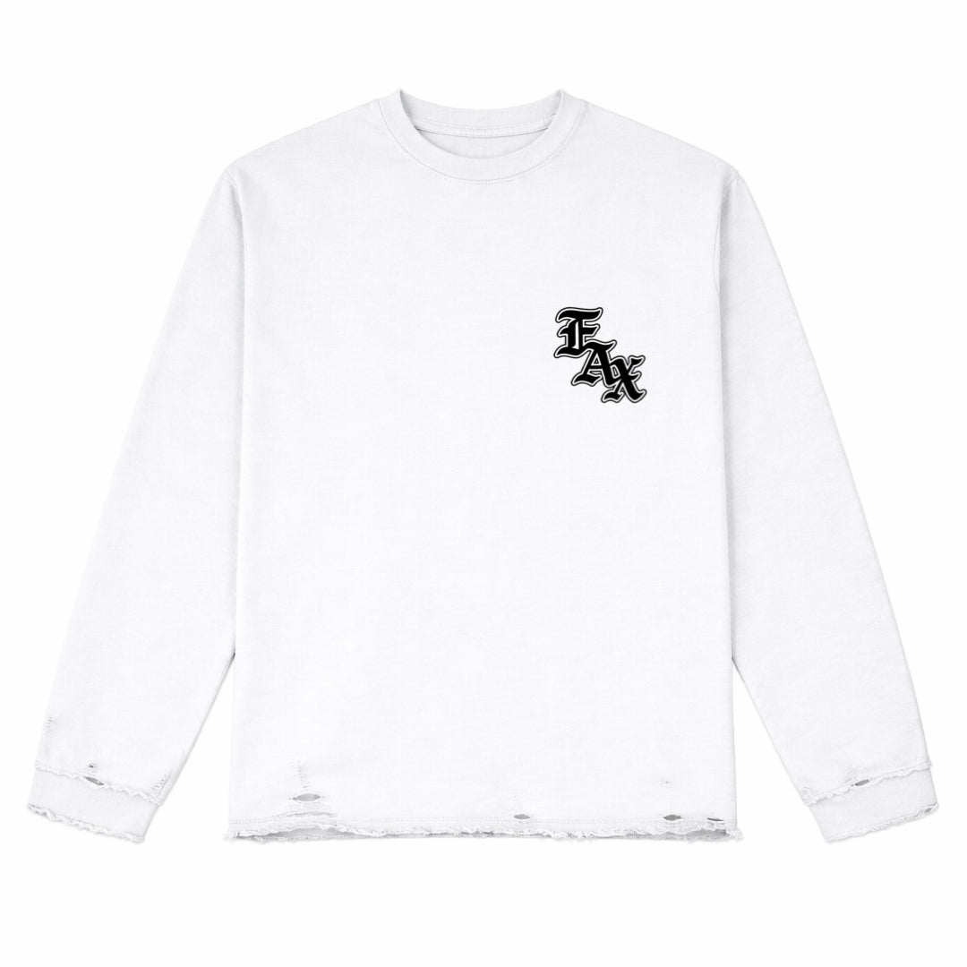 FAX Old English Long-Sleeve Tee (White)