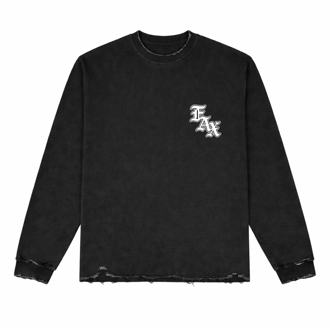 FAX Old English Long-Sleeve Tee (Black)