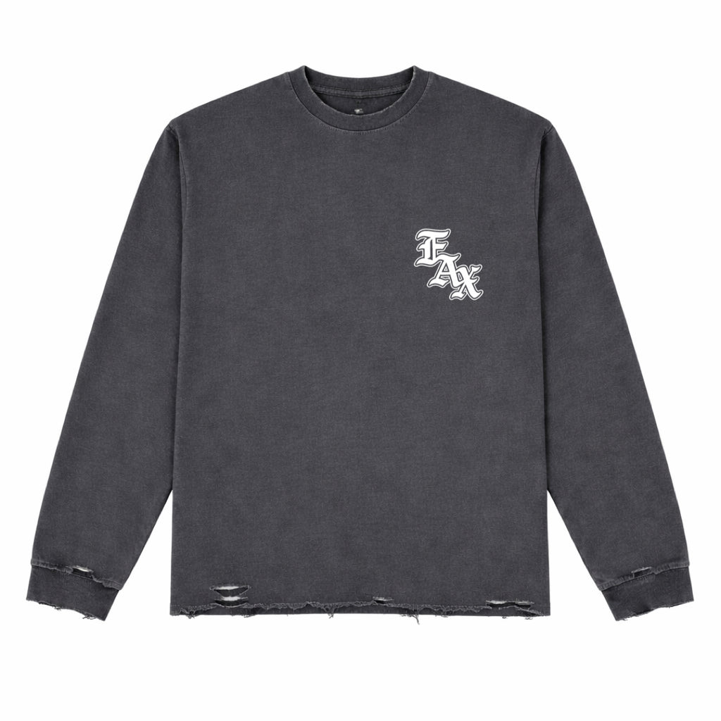 FAX Old English Long-Sleeve Tee (Shadow)