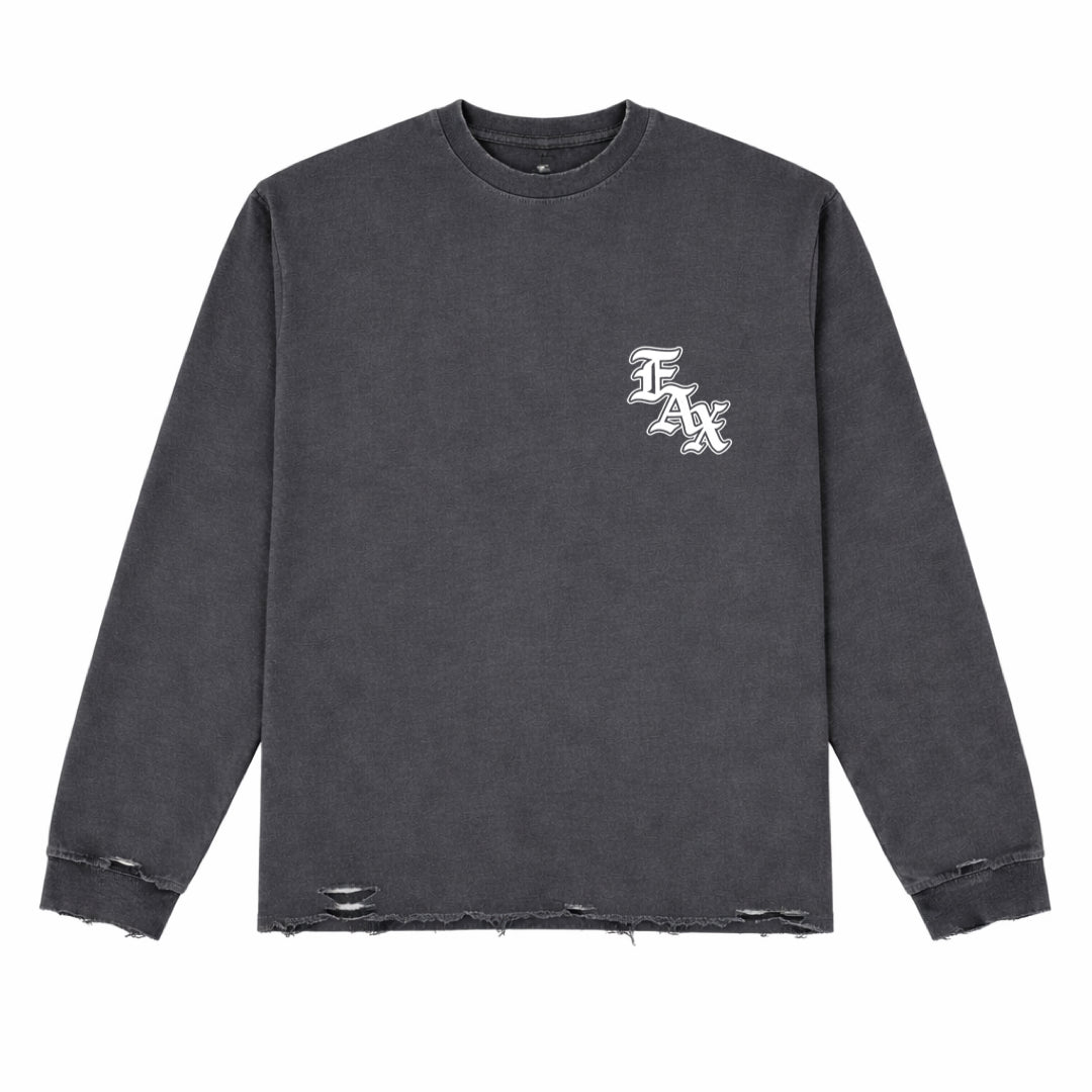 FAX Old English Long-Sleeve Tee (Shadow)