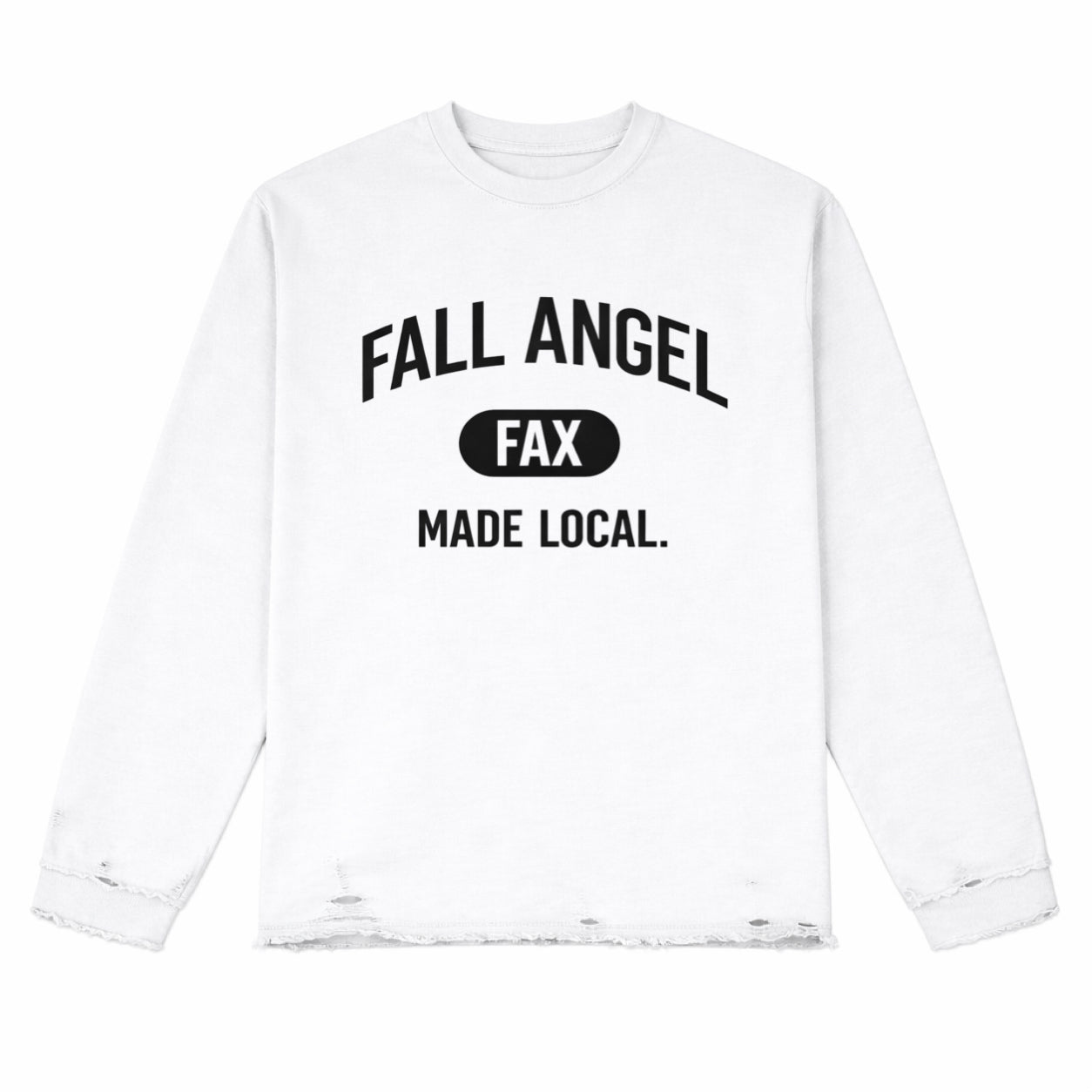 Fall Angel Varsity Long-Sleeve Tee (White)
