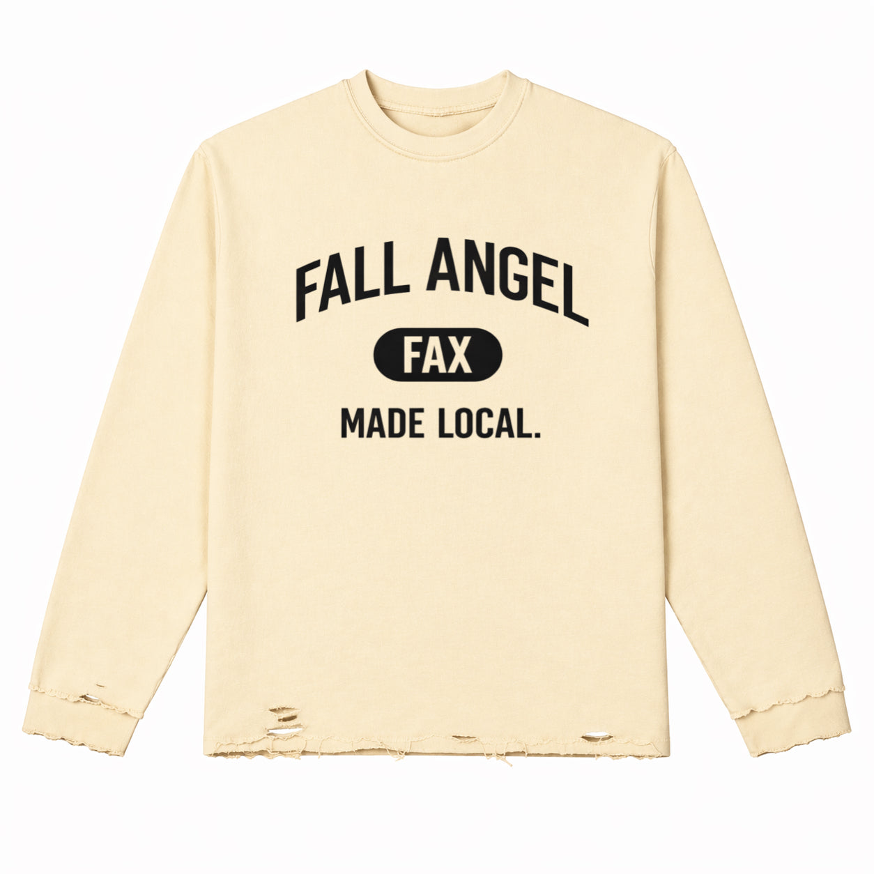 Fall Angel Varsity Long-Sleeve Tee (Cream)